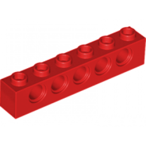 Technic steen 1x6 Red